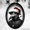 Grim Plague Doctor With Santa Hat Ceramic Ornament, Dark Christmas Keepsake for Halloween Tree